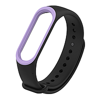 Ремешок Xiaomi Mi Band 4 / 3 MiJobs силиконовый с рамкой Черный / Фиолетовый 1644P