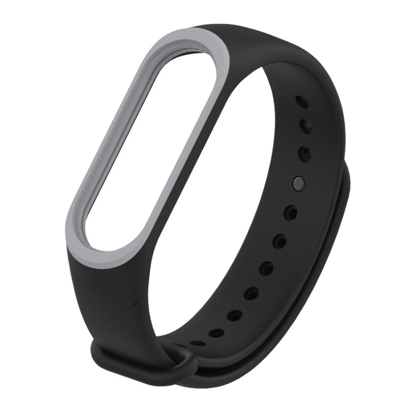 Ремінець Xiaomi Mi Band 4 / 3 MiJobs силіконовий з рамкою Чорний / Сірий 1644P