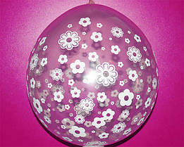 Латексна кулька-пакувальник кристал прозорий квіточки 18" Gemar