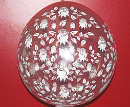 Латексна кулька-пакувальник кристал прозорий трояндочки 18" Gemar