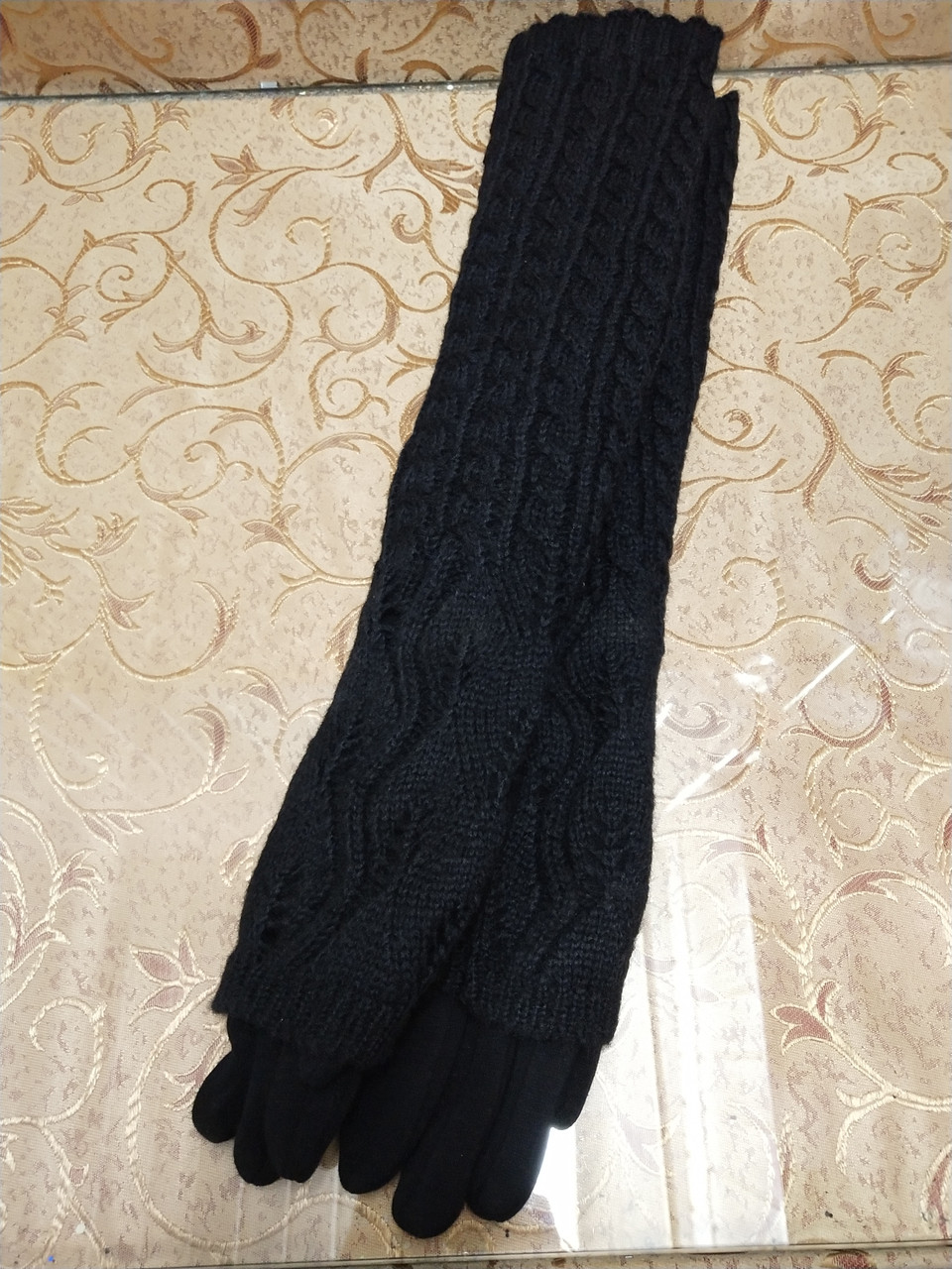 (50 cm) Довгі в'язання шерсті трикотаж жіночі рукавички тільки гуртом, фото 1