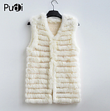 Хутряний жилет із хутра кролика 46-48р сірий, фото 4