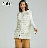 Хутряний жилет із хутра кролика 44-46р темно-синій, фото 2