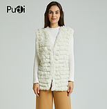 Хутряний жилет із хутра кролика 44-46р темно-синій, фото 3