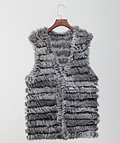 Хутряний жилет із хутра кролика 44-46р темно-синій, фото 6