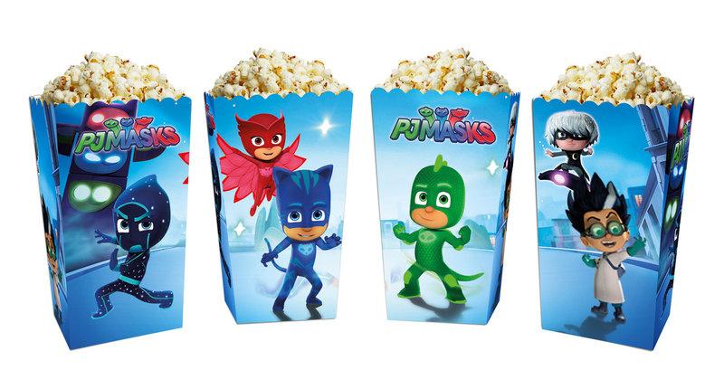 Набір "Коробочки для попкорну" (герої мультфільмів) 5шт/уп 14х8х6 - Герої в масках