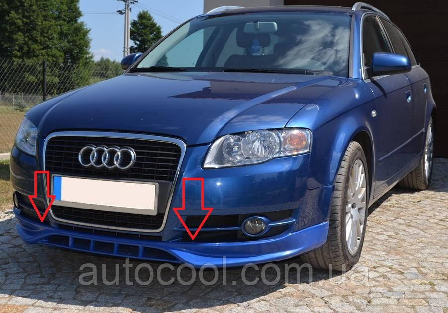 Накладки на передній бампер Audi A4 B7 2004-2008 р. у стилі S-line