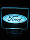 3d-світильник Форд, Ford (лого), 3д-нічник, кілька підсвічувань (на пульті), фото 7