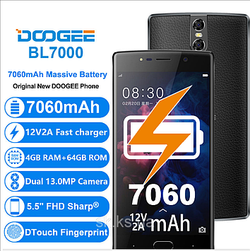 Смартфон повербанк Doogee bl7000, 8ядер, 4/64 Гб, 7060 мА·год, 5.5'