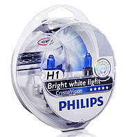 Автомобільні галогенові лампи "PHILIPS" (H1) (Crystal Vision) (4300 K)+2W5W