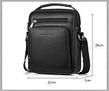 Чоловіча сумка через плече Weixier Барсетка Чоловіча сумка для документів Коричнева, фото 6
