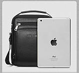 Чоловіча сумка через плече Weixier Барсетка Чоловіча сумка для документів Коричнева, фото 9