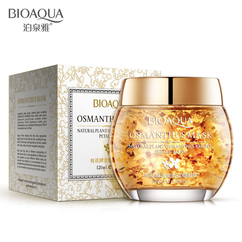 Гелева маска для обличчя з пелюстками османтуса BIOAQUA Osmanthus Mask Natural Plant Osmanthus Bright Petals
