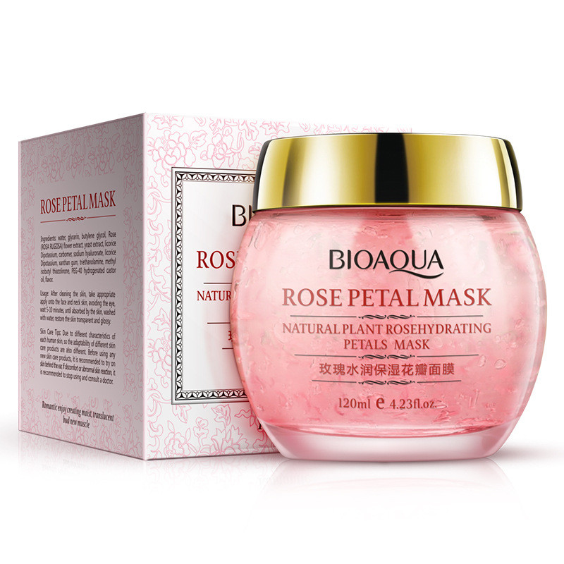 Гелева маска для обличчя з пелюстками троянд BIOAQUA Rosepetal Mask Natural Plant Rosehydrating Petals Mask