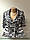 Піджак жіночий короткий рукав чорно-білий атласний великий розмір, фото 7