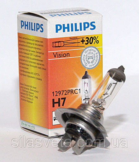 Автомобільна галогенова лампа "PHILIPS" (H7) (Premium) (+30%)
