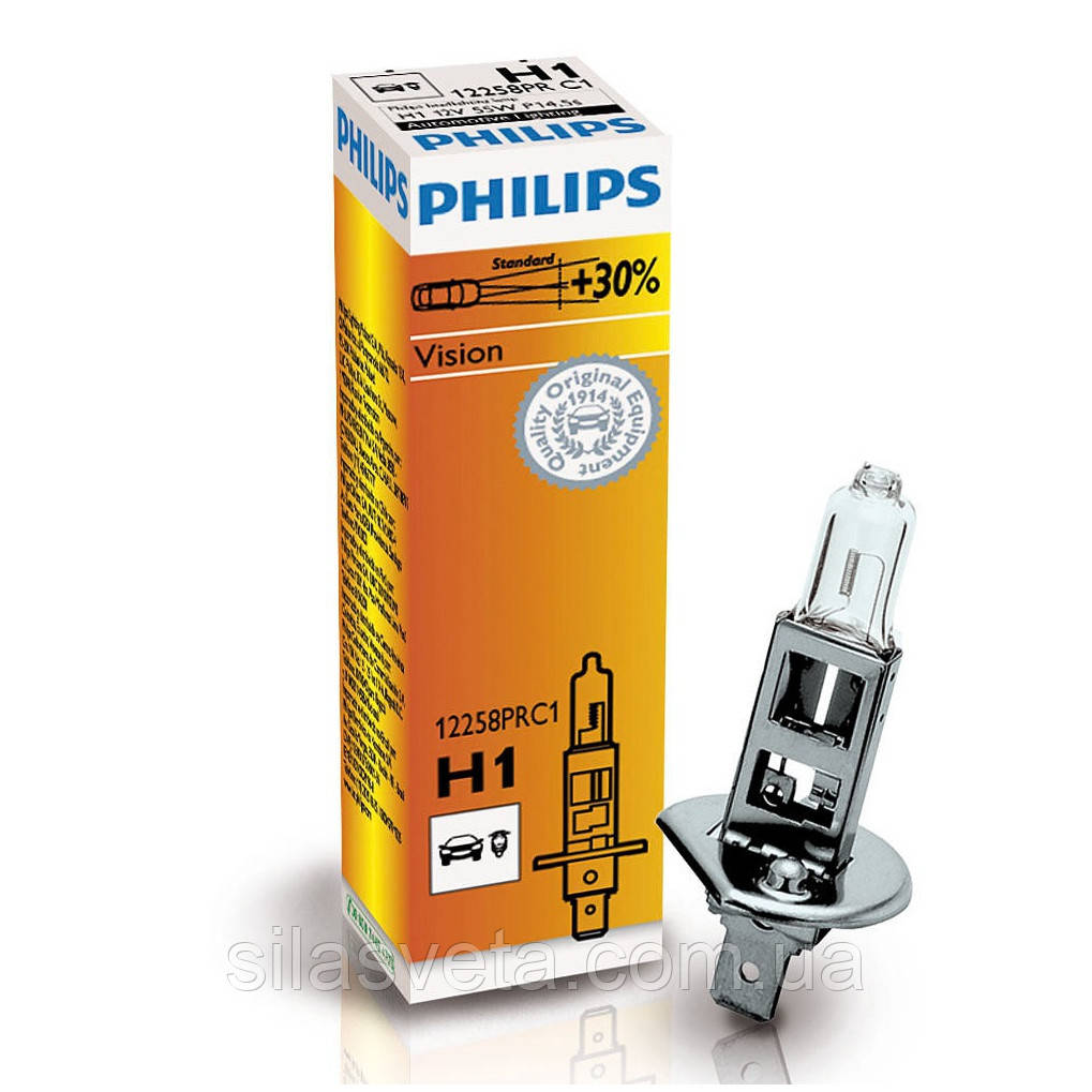 Автомобільні галогенові лампи "PHILIPS" (H1) (Premium) (+30%)