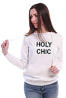 Тепла жіноча біла худі HOLY CHIC, фото 4