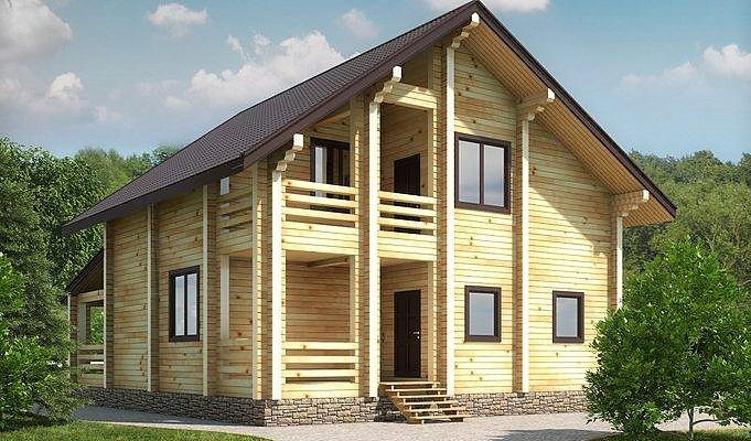 Будинок дерев'яний з профільованого клеєного бруса 9х12 м