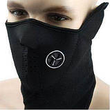 Баф маска на флисі віло мото чорна на липучці, фото 2