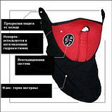 Баф маска на флисі віло мото чорна на липучці, фото 3