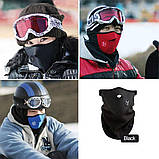 Баф маска на флисі віло мото чорна на липучці, фото 5