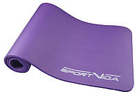 Коврик для фитнеса, пилатеса, йоги и тренировок SportVida NBR 180*60*1 см Violet