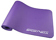 Коврик (мат) для йоги и фитнеса текстурированный SportVida NBR 1 см фиолетовый