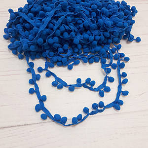 Тасьма з помпонами синього кольору (10 мм)