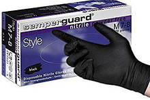 Рукавички Semper Guard Nitrile чорні нітрилові ( М ) 50 пар