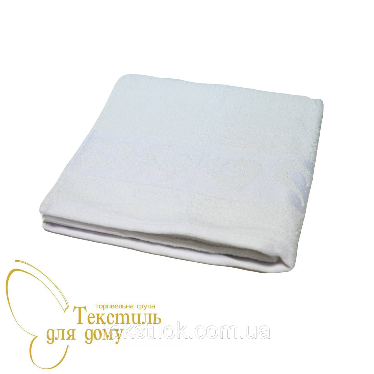 Рушник банний 70*140, білий, серця, фото 1