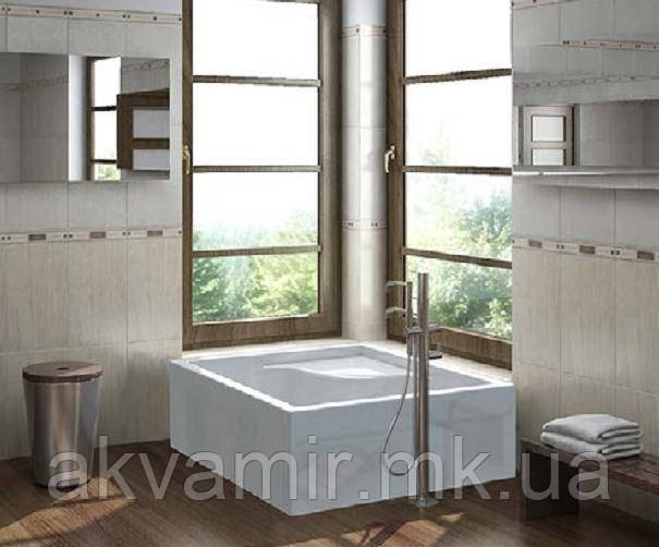 Душовий піддон Montone 90х90 квадратний глибокий (акрил) з каркасом, фото 1