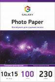 Фотобумага глянцевая Galaxy 10x15, 230г, 100 листов