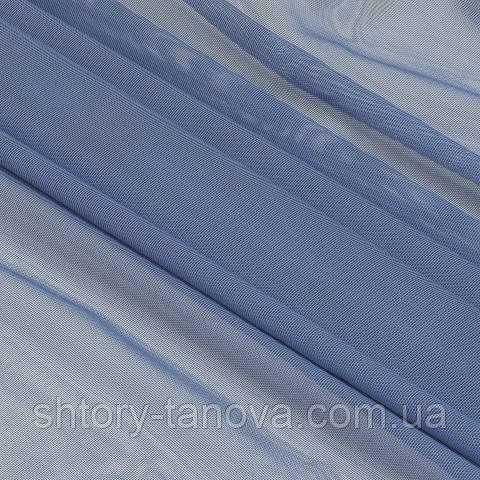 Декоративна тюль з обважнювачем, однотонний, синій, фото 1