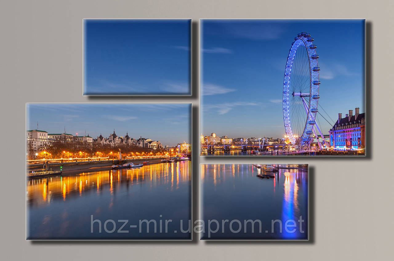Модульная картина "London Eye" из 4 частей - фото 1 - id-p796010920