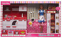 Кукла DEFA 8085 кухня, посуда, свет