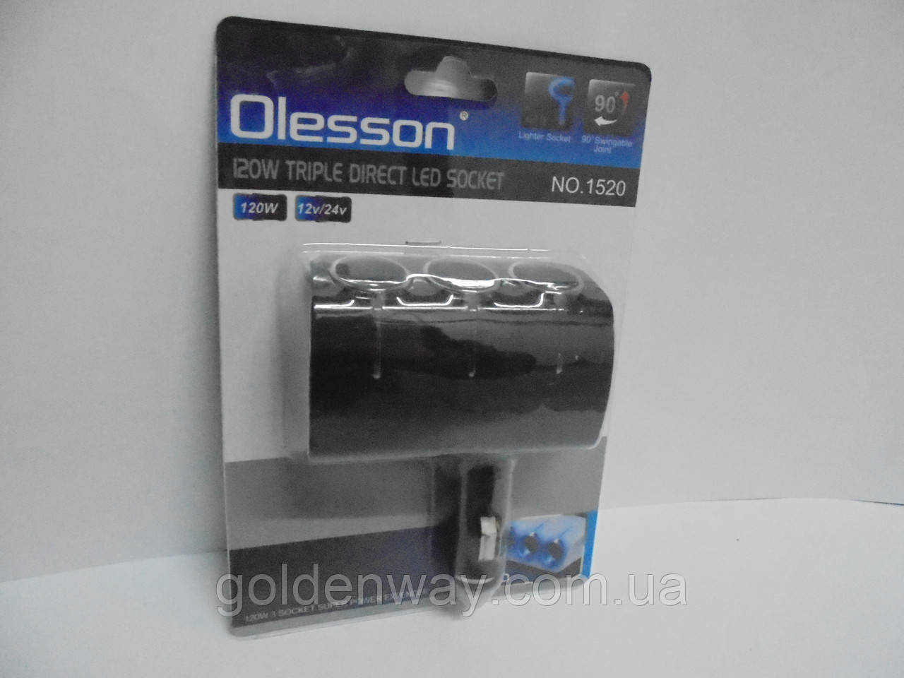 Розгалужувач Olesson NO 1520, 120 W З ПІДСВІТКОЮ, РОЗВІТК З/У АВТО, фото 1