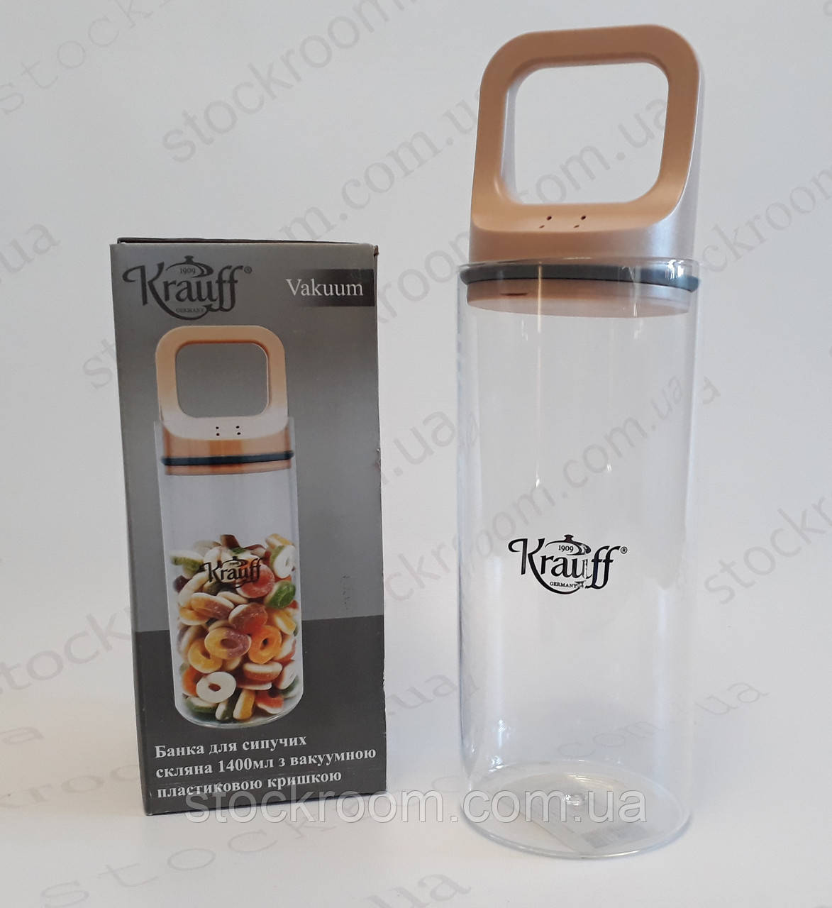 Банка скляна для зберігання продуктів Krauff 31-271-007 ~ 900 мл