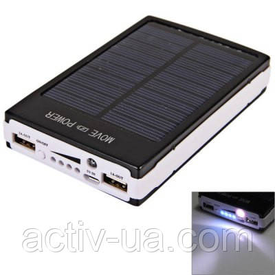 Power Bank Solar Charger I-30000S на 8000 mAh, ліхтарик, вбудована сонячна панель