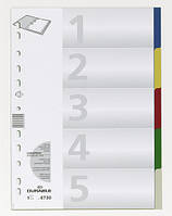 Разделители цветные 1-5 А4 пластиковые DURABLE 6730 27