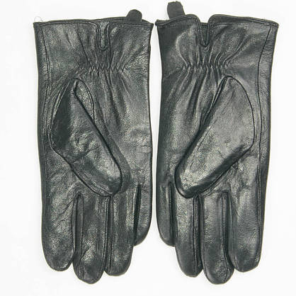 Чоловічі шкіряні рукавички з махрової підкладкою - (арт. M4-1) до 20 см, фото 4