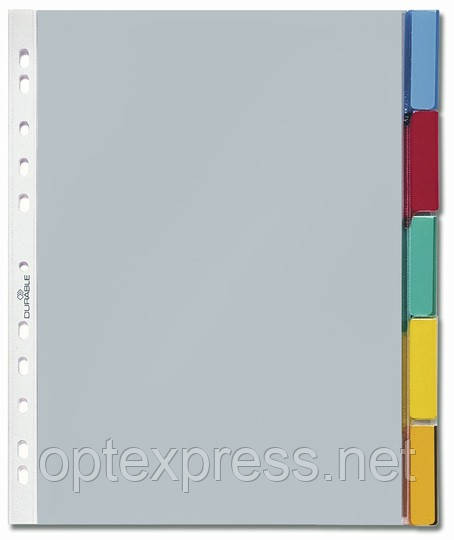 Файли-роздільники 1-5 А4 з кольоровими табуляторами DURABLE 6630 19, фото 1