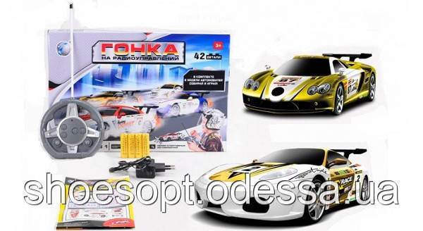 Конструктор Перегони на радіокеруванні, акумулятор, 2 моделі, 42 деталі, світло, звук, фото 1