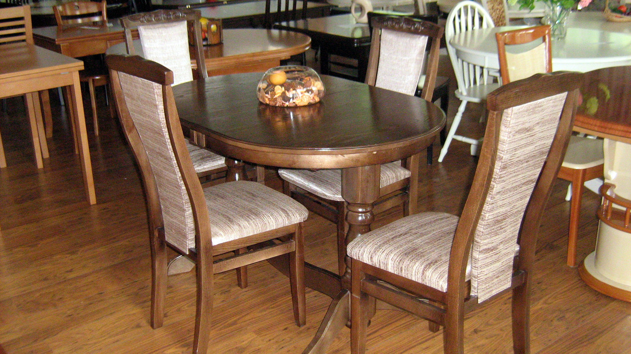 Стол овальный раскладной на двух ножках для кухни и гостиной Говерла 2 Микс мебель, цвет темный орех - фото 2 - id-p66277425
