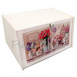 Хлібниця Прованс. Тюльпани, троянди, 36х21х19, 15х30 см