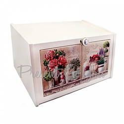 Хлібниця Прованс. Пивонии, 36х21х19, 15х30 см