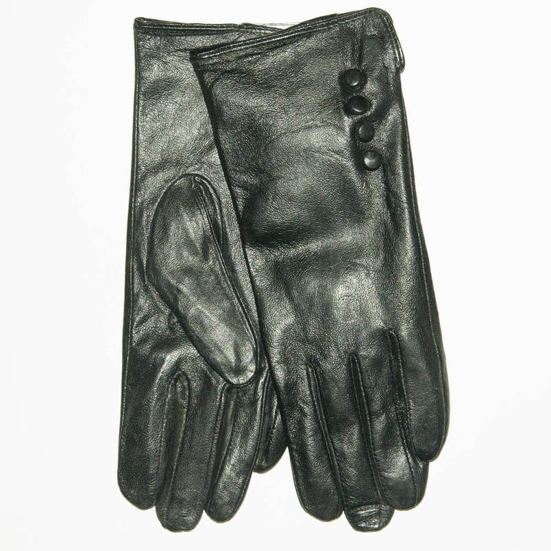 Жіночі шкіряні рукавички на плюше - F29-3, фото 1