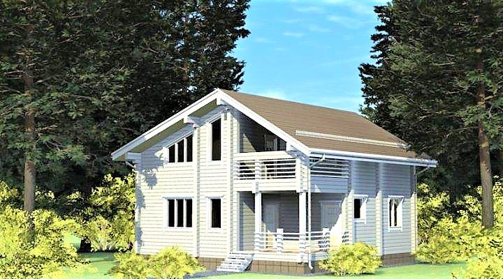 Будинок дерев'яний з профільованого клеєного бруса 10х9 м