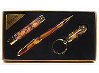 Подарочный набор NOBILIS: зажигалка + ручка + брелок-фонарик