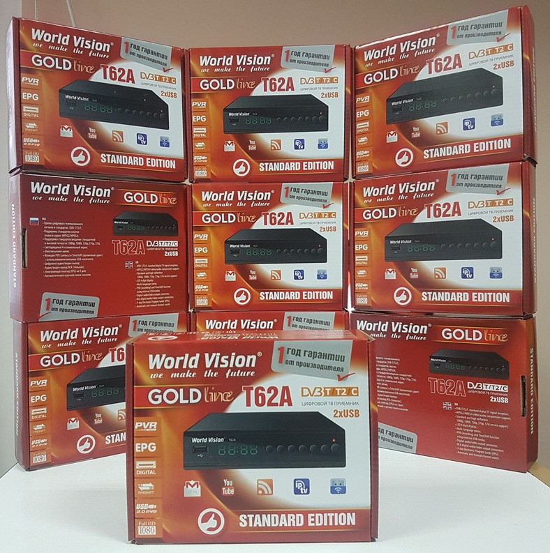 World Vision T62A Цифровий ефірний DVB-T2 приймач ресивер-приставка тюнер декодер т2